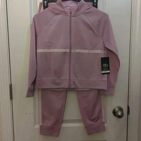 Athletic Works Girls Two-Tone Sweat Jacket & jogger Pants - Picture 3 of 11